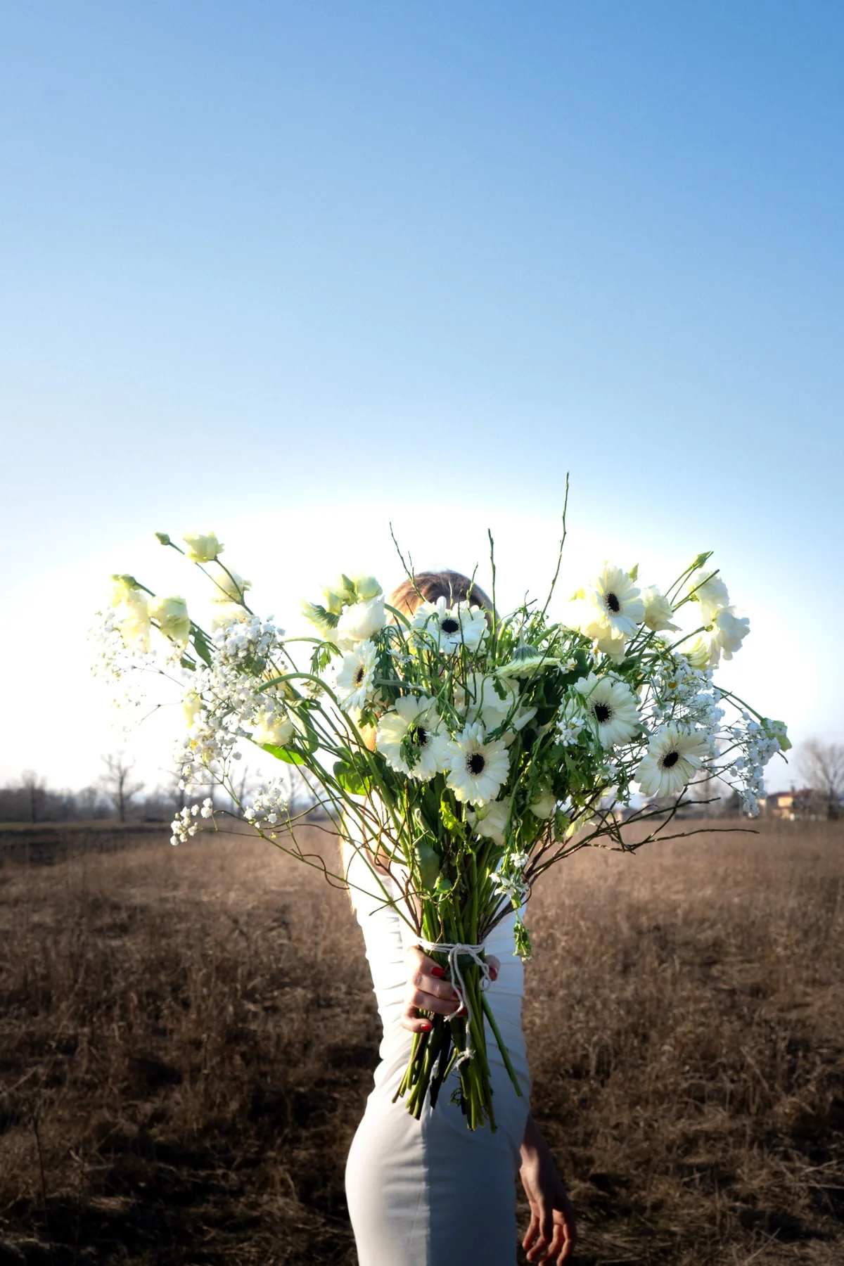 Aura lágy természetes menyasszonyi csokor