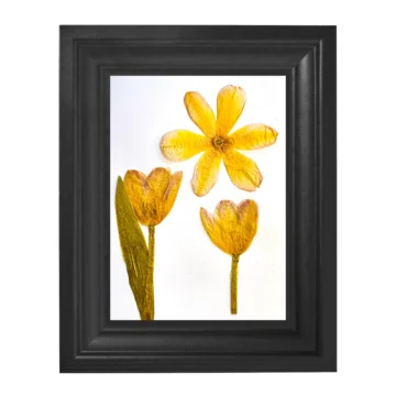 Préselt tulipán keretben